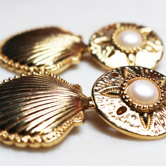 1992 KENNETH JAY LANE for AVON Royal Sea Earrings - Picture 6 of 8